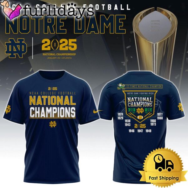 Notre Dame Fighting Irish National Champions T Shirt Limited Editions