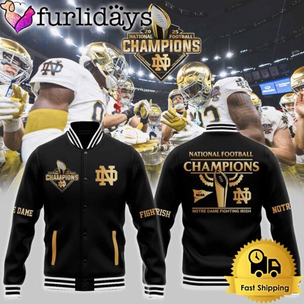 Notre Dame Fighting Irish National Football Champions 2025 Baseball Jacket