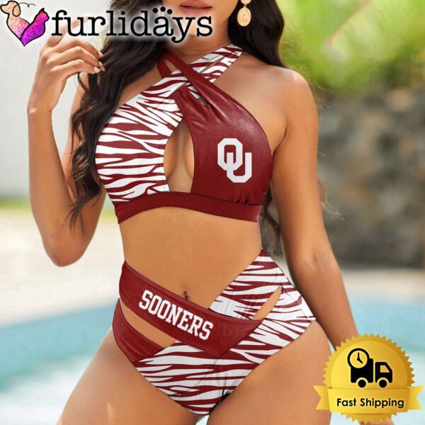 Oklahoma Sooners Zebra Women Bikini Set Sport