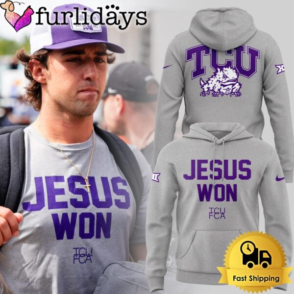 TCU Horned Frogs Football Jesus Won Grey Hoodie