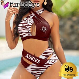 Texas AM Aggies Zebra Women Bikini…