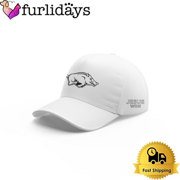 Arkansas Razorbacks Limited Edition Jesus Won White Baseball Cap