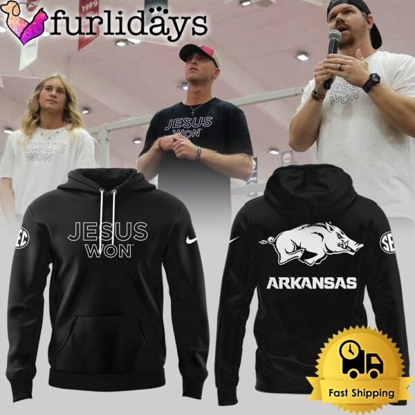 Arkansas Razorbacks NCAA SEC Limited Edition Jesus Won Black Hoodie