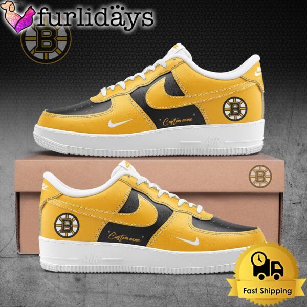 Boston Bruins Unceasing footsteps, passion leads the way Custom name Air Force 1 Shoes