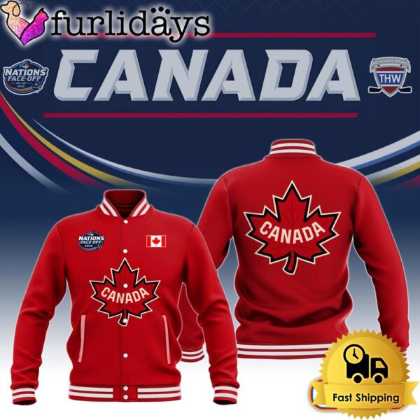 Canada 2025 4 Nations Faceoff Baseball Jacket