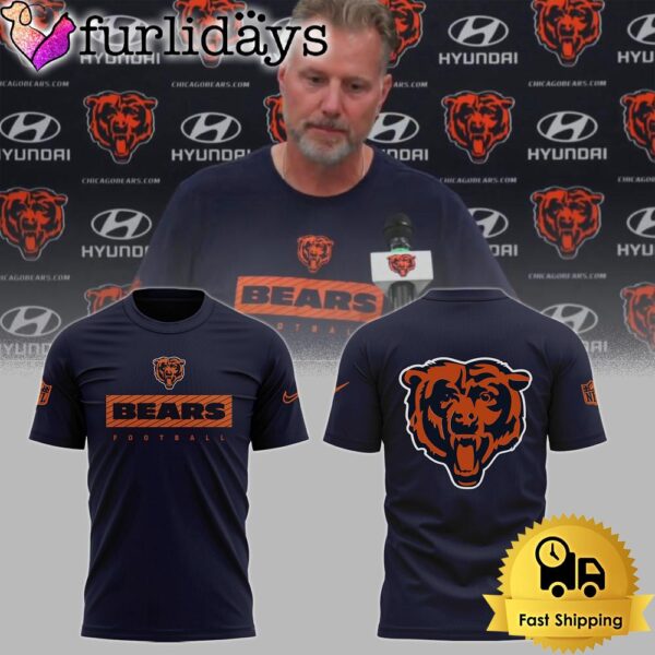 Chicago Bears Coach Matt Eberflus Traning Campaign Navy Limited T Shirt