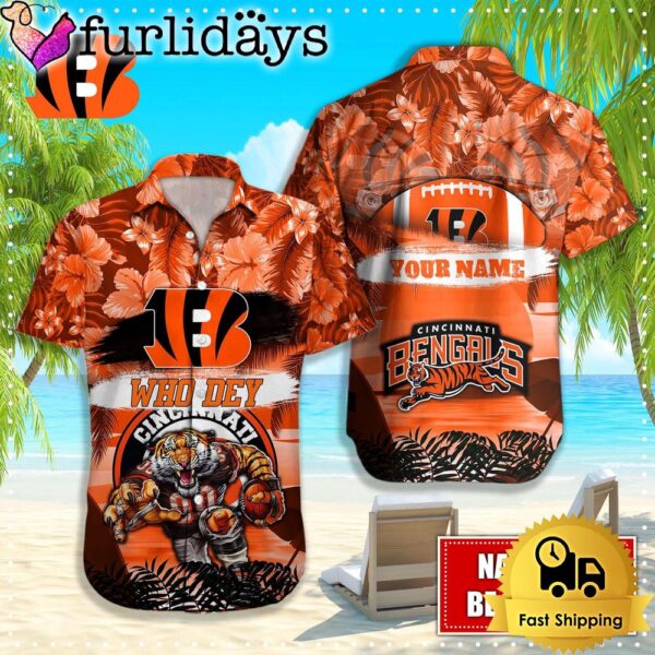 Cincinnati Bengals Mascot Football Hawaiian Shirt, NFL Aloha Shirts