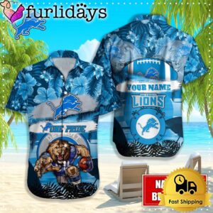 Detroit Lions Mascot Football Hawaiian Shirt,…