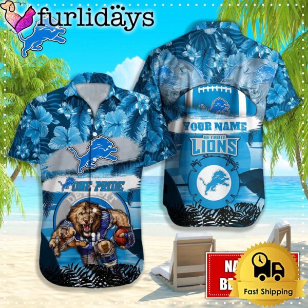 Detroit Lions Mascot Football Hawaiian Shirt, NFL Aloha Shirts