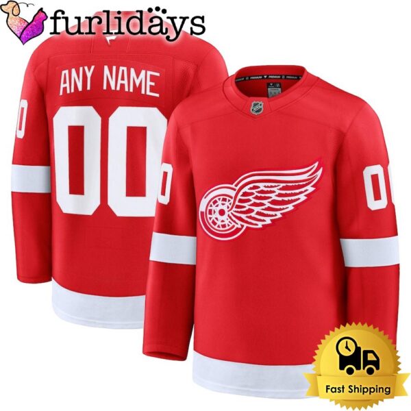 Detroit Red Wings Red Home Premium Custom Hokey Jersey