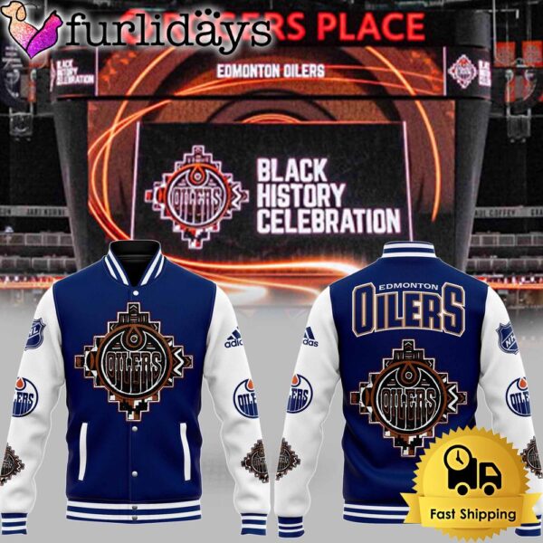 Edmonton Oilers Black History Celebration Baseball Jacket