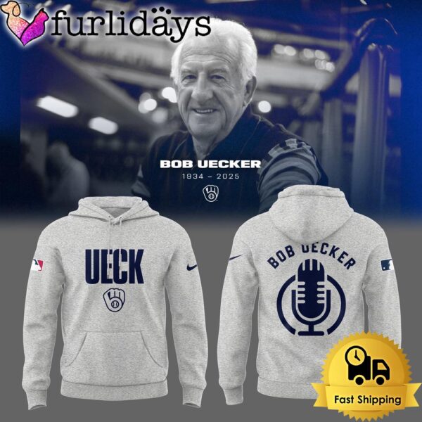 Honoring The Legend, Brewers  Icon And Baseball Hall Of Famer Bob Uecker Grey Hoodie