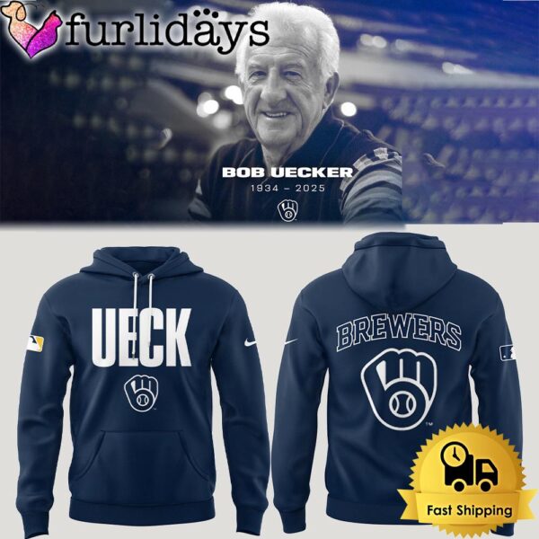 Honoring The Legend, Brewers  Icon And Baseball Hall Of Famer Bob Uecker Navy Hoodie