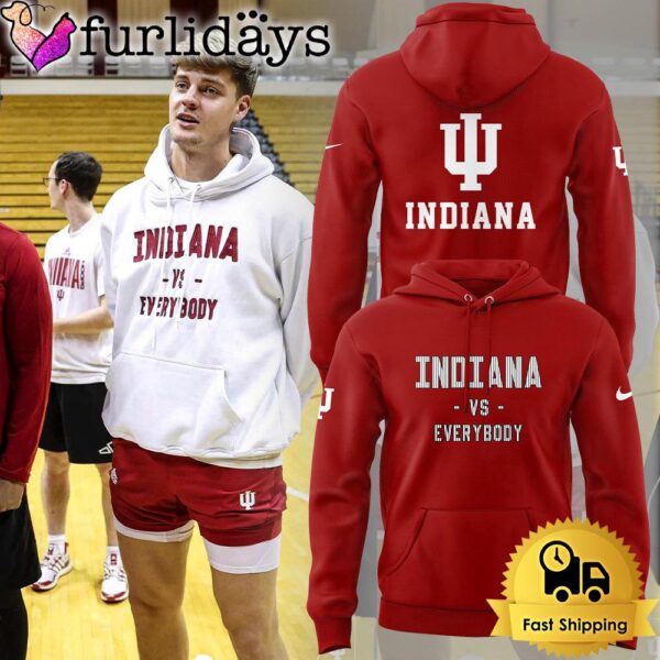 Indiana Hoosiers Basketball Vs Everybody Red Hoodie