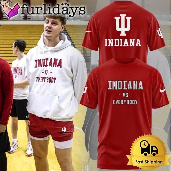 Indiana Hoosiers Basketball Vs Everybody Red T Shirt