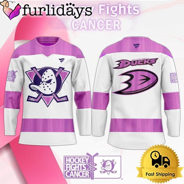 Limited Edition Anaheim Ducks Fights Cancer Hockey Jersey