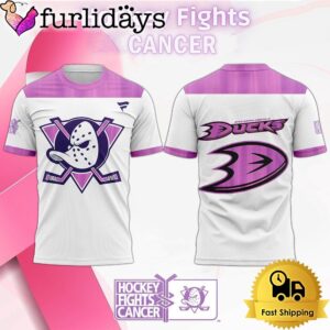 Limited Edition Anaheim Ducks Fights Cancer T Shirt