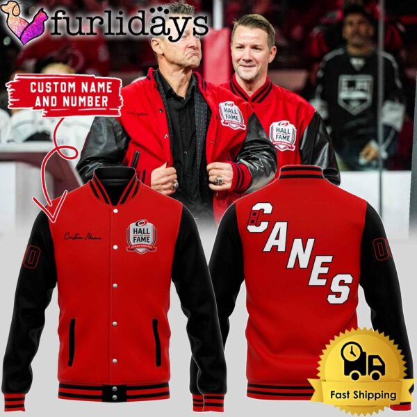 Limited Edition Carolina Hurricanes Hockey Canes Custom Name Baseball Jacket