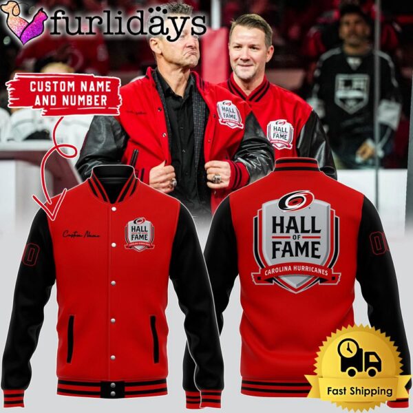 Limited Edition Carolina Hurricanes Hockey Hall Of Fame Custom Name Baseball Jacket