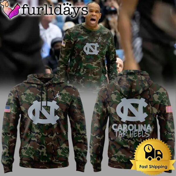 Limited Edition Carolina Tar Heels Basketball Coach Hubert Davis Camo Hoodie