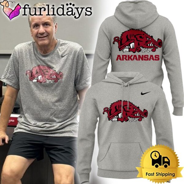 Limited Edition Coach John Calipari Arkansas Basketball Gray Hoodie