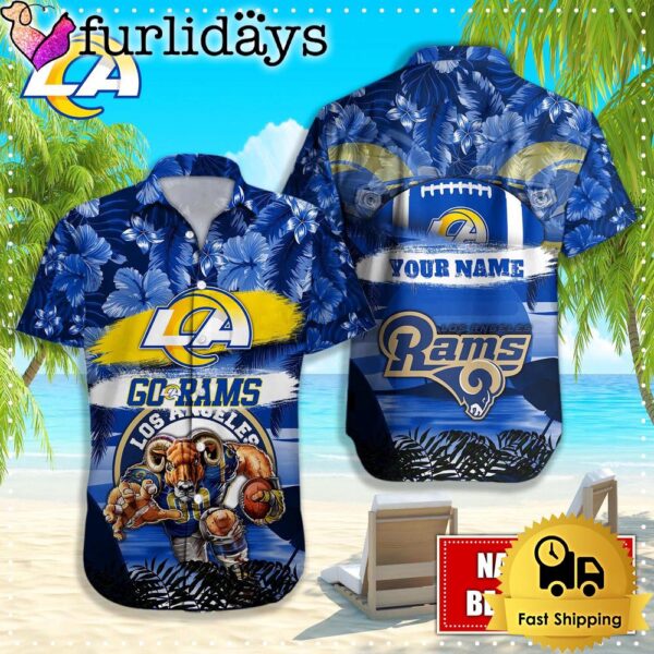 Los Angeles Rams Mascot Football Hawaiian Shirt, NFL Aloha Shirts