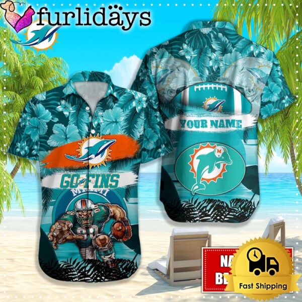 Miami Dolphins Mascot Football Hawaiian Shirt, NFL Aloha Shirts