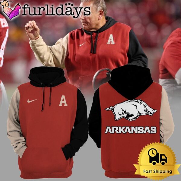 NCAA Arkansas Razorbacks Coach Sam Pittman Red Hoodie