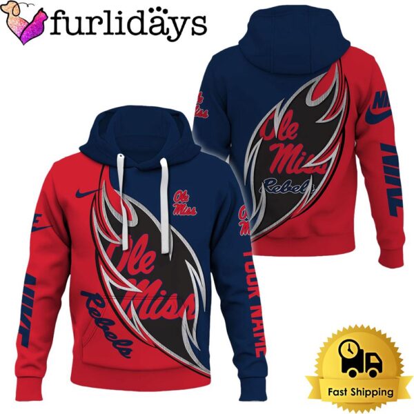 NCAA Ole Miss Rebels Basketball Logo Team Limited Custom Name Hoodie