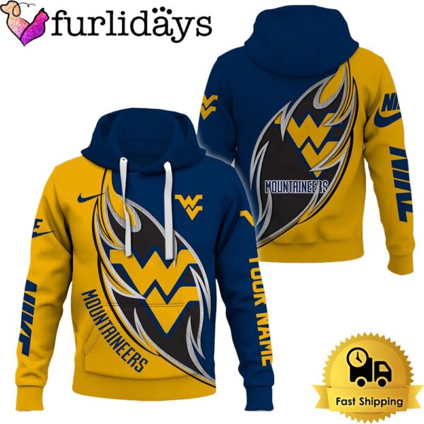 NCAA West Virginia Mountaineers Basketball Logo Team Limited Custom Name Hoodie