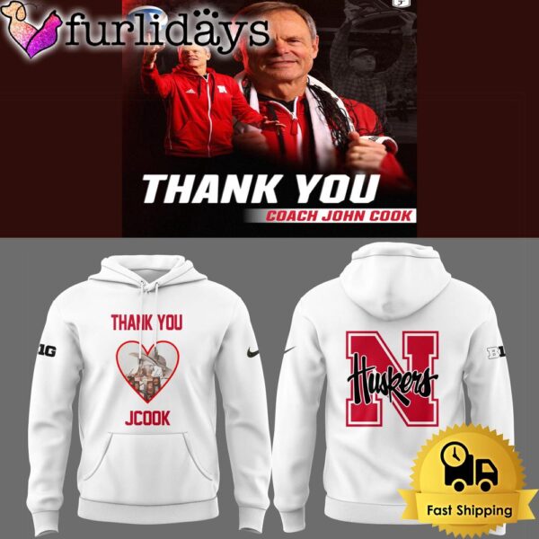 Nebraska Volleyball 2025 Limited Thanks Coach John Cook White Hoodie