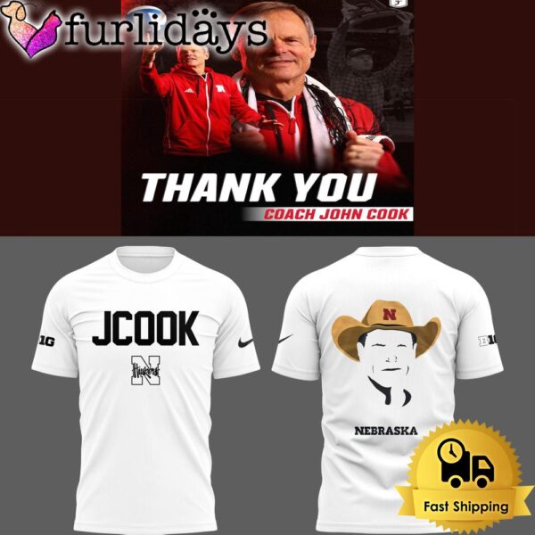 Nebraska Volleyball Coach John Cook 2025 Limited White T Shirt