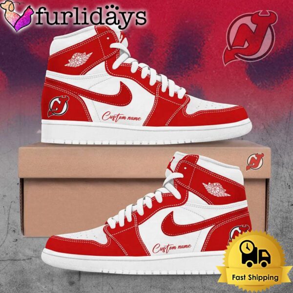 New Jersey Devils Custom Name For Fans Air Jordan 1 Shoes