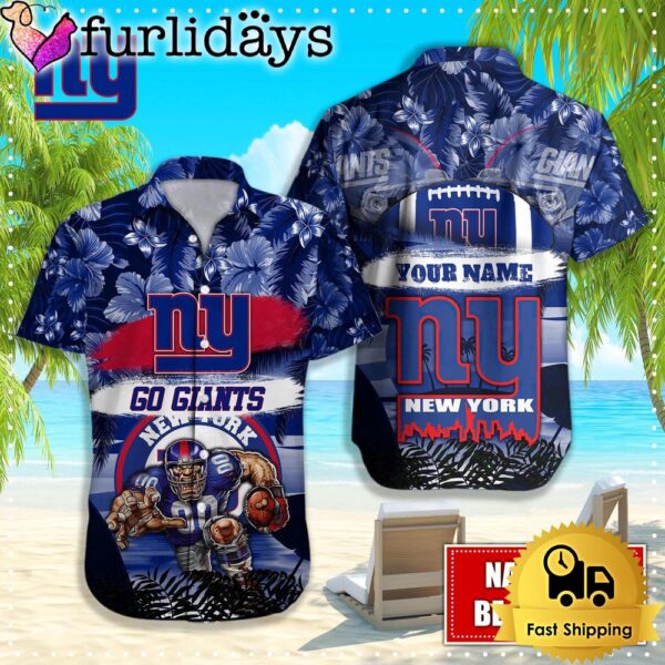 New York Giants Mascot Football Hawaiian Shirt, NFL Aloha Shirts