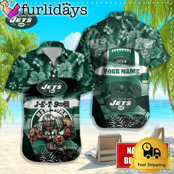 New York Jets Mascot Football Hawaiian Shirt, NFL Aloha Shirts