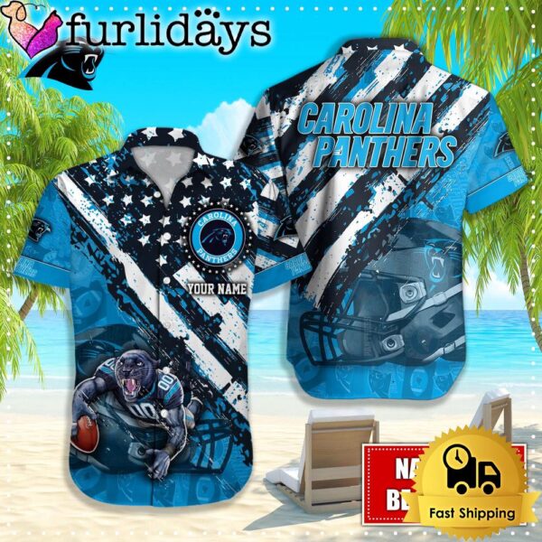 NFL Carolina Panthers American Flag Custom Hawaiian Shirts