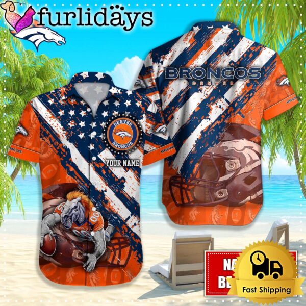 NFL Denver Broncos American Flag Custom Hawaiian Shirts