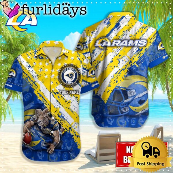 NFL Los Angeles Rams American Flag Custom Hawaiian Shirts