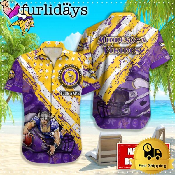 NFL Minnesota Vikings American Flag Custom Hawaiian Shirts