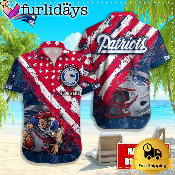 NFL New England Patriots American Flag Custom Hawaiian Shirts