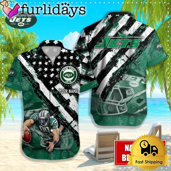 NFL New York Jets American Flag Custom Hawaiian Shirts