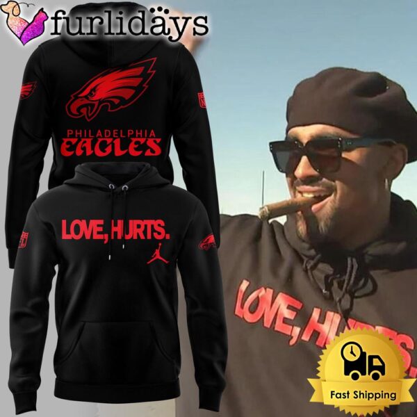 NFL Phialadelphia Eagles Love Hurts Black Hoodie