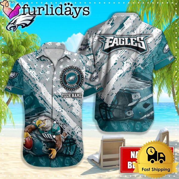 NFL Philadelphia Eagles American Flag Custom Hawaiian Shirts