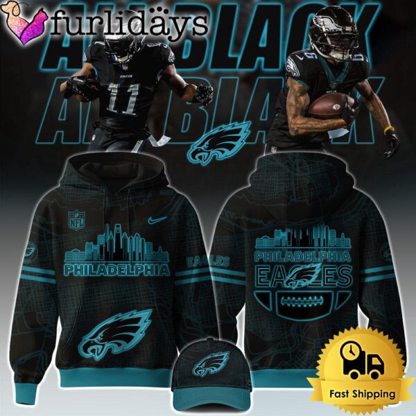 NFL Philadelphia Eagles Football All Black City 2025 Limited Hoodie