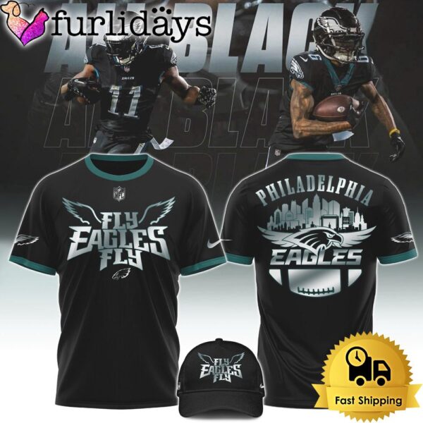 NFL Philadelphia Eagles Football All Black Limited T Shirt