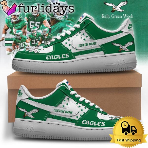 NFL Philadelphia Eagles Kelly green Week Custom Air Force 1 Shoes