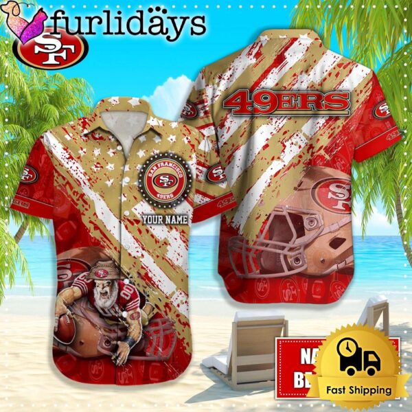 NFL San Francisco 49ers American Flag Custom Hawaiian Shirts