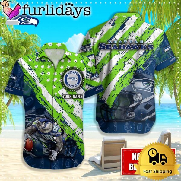 NFL Seattle Seahawks American Flag Custom Hawaiian Shirts