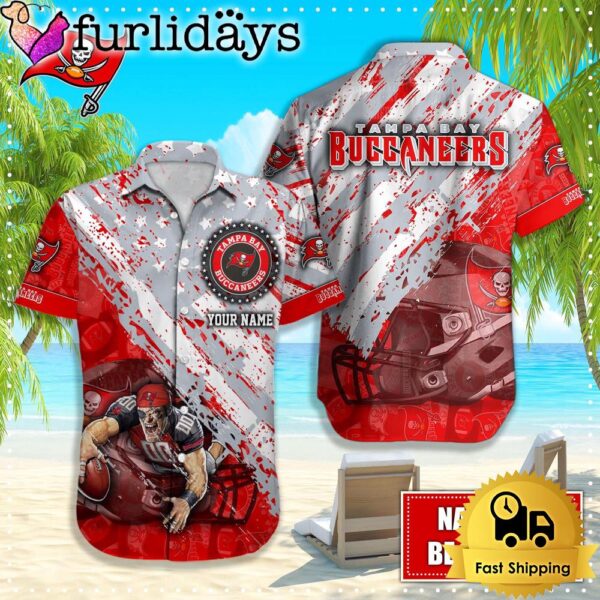 NFL Tampa Bay Buccaneers American Flag Custom Hawaiian Shirts