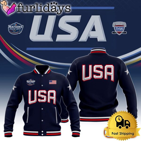 NHL 4 Nations Faceoff USA Baseball Jacket